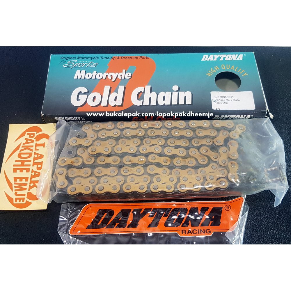 RANTAI 428 110 DAYTONA ORIGINAL JAPAN GOLD GB428 110L CHAIN RANTE 428 110L LAPAK PAKDHE EM