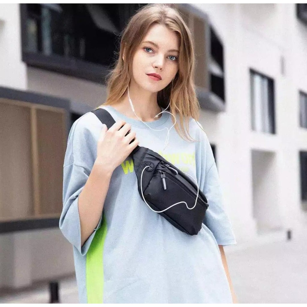 Tas Selempang Pria Anti Air Waistbag Wanita Tas Pinggang Waterproof