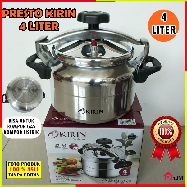 PANCI PRESTO KIRIN KPC040 4 LITER ALAT DAPUR PERALATAN MASAK PRESTO SET ALAT MASAK ORIGINAL MURAH