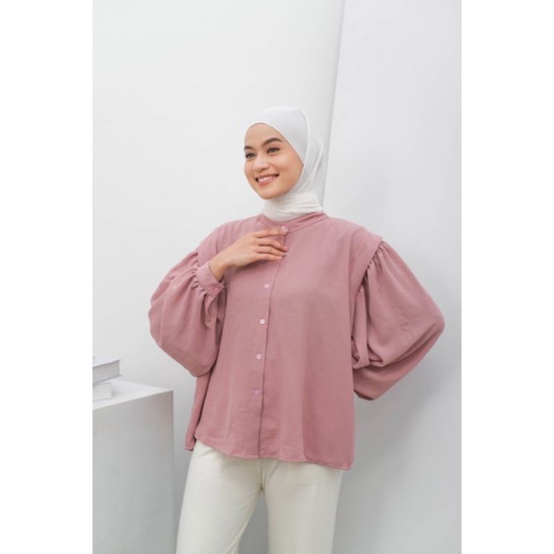 Blouse Crincle AirFlow Lengan Balon //JF5754