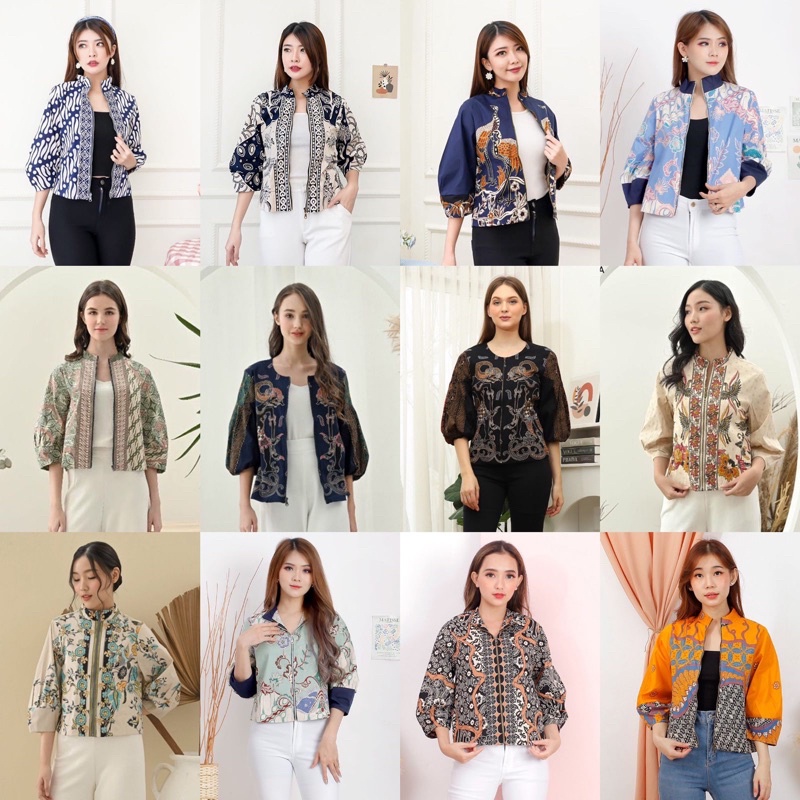 Evercloth Ativa Jaket Wanita Batik Jacket Wanita Outer Rompi Wanita Jumbo Luaran Couple / 135 / 108 / MIX