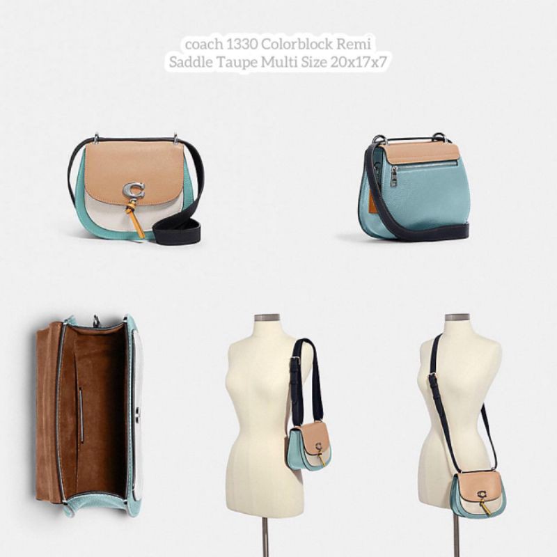 COACH 1330 Colorblock Remi Saddle Taupe Multi