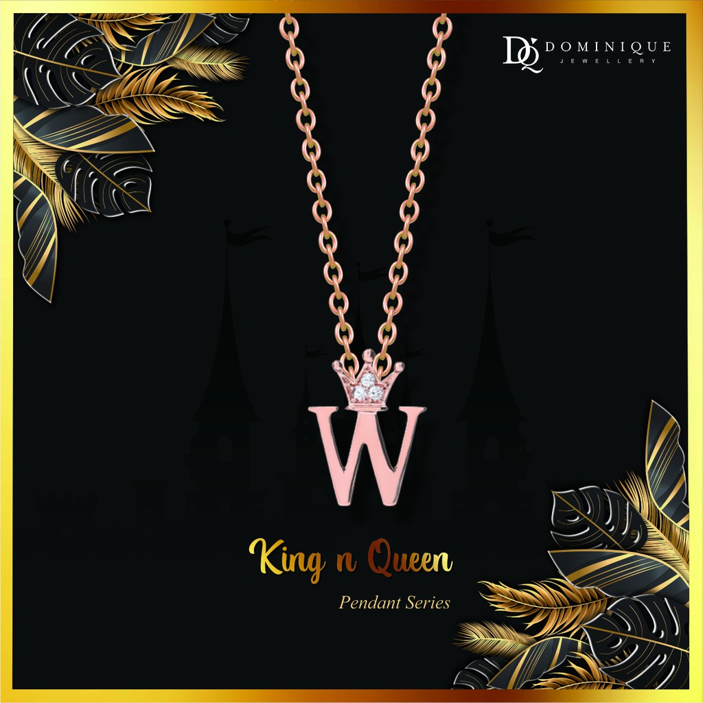 

Dominique Jewellery-Diamond Pendant Kalung Alpha Beta W King & Queen