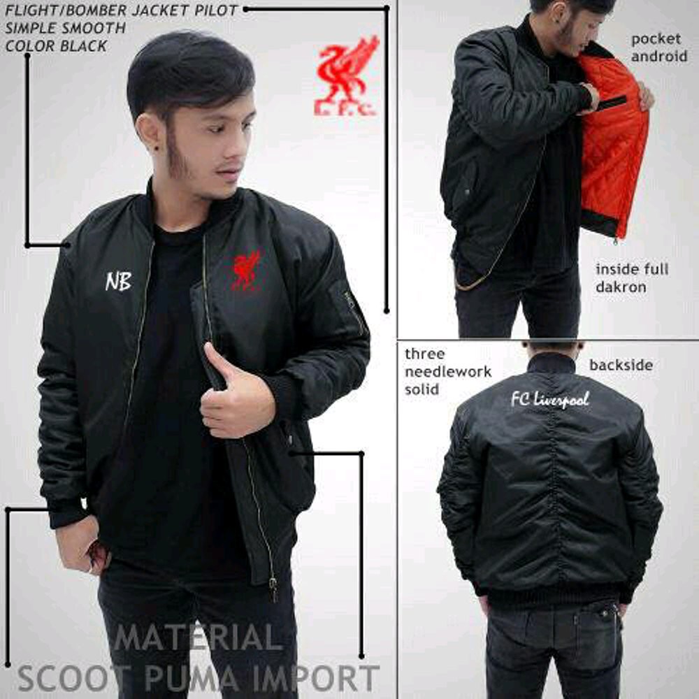 TERLARIS Jaket Pilot Bomber Waterproof Liverpool Jaket Keren