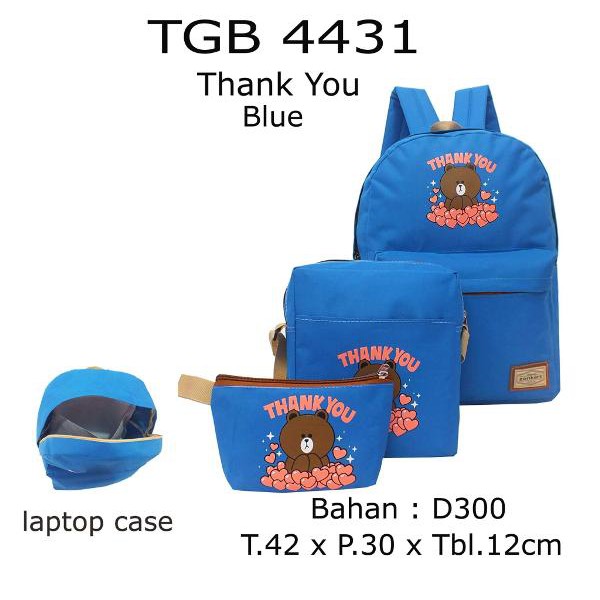 Tas Sekolah 1 set - Tas Line - Tas Brown