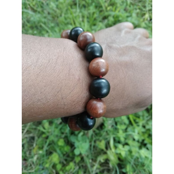 gelang stigi + kelor hitam / kayu hitam asli tenggelam di air 12mm