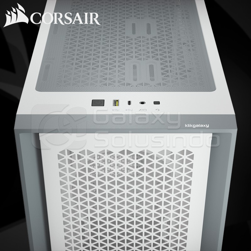 Corsair 4000D AIRFLOW Tempered Glass Mid-Tower ATX Gaming Case - White