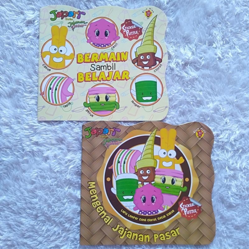 Japarr kartun - Sticker Puzzle - Bermain Sambil Belajar dan Mengenal Jajanan Pasar