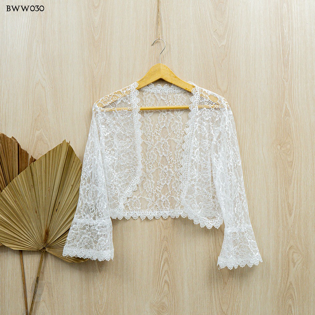 [TOKO TERPERCAYA] BOLERO BRUKAT ASESORIS PENGANTIN CARDIGAN PESTA PUTIH BWW030