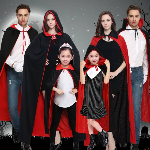 KOSTUM VAMPIR JUBAH VAMPIRE DRAKULA COSPLAY HOTEL TRANSYLVANIA MURAH BAJU PENTAS DRAMA HANTU SERAM
