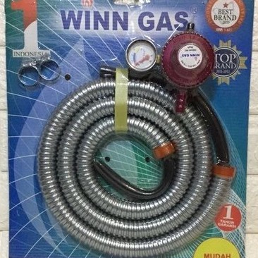 Winn Gas Selang Gas + Regulator Gas W-88/ W-28 Paket Deluxe / Selang Gas Win / Regulator Gas Win