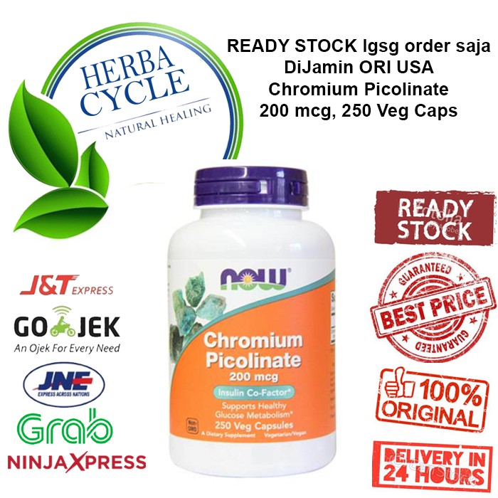 Now Food Chromium Picolinate 200 mcg 250 Veg Now Chromium Picolinate