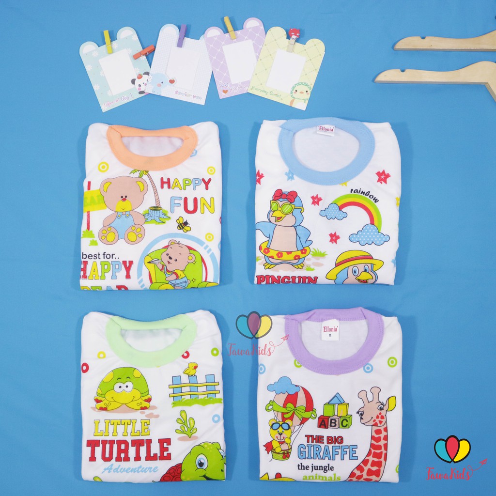 Piyama Kaos Kartun Uk Bayi - 3 Tahun / Celana Panjang Anak Laki Perempuan Baju Tidur Setelan