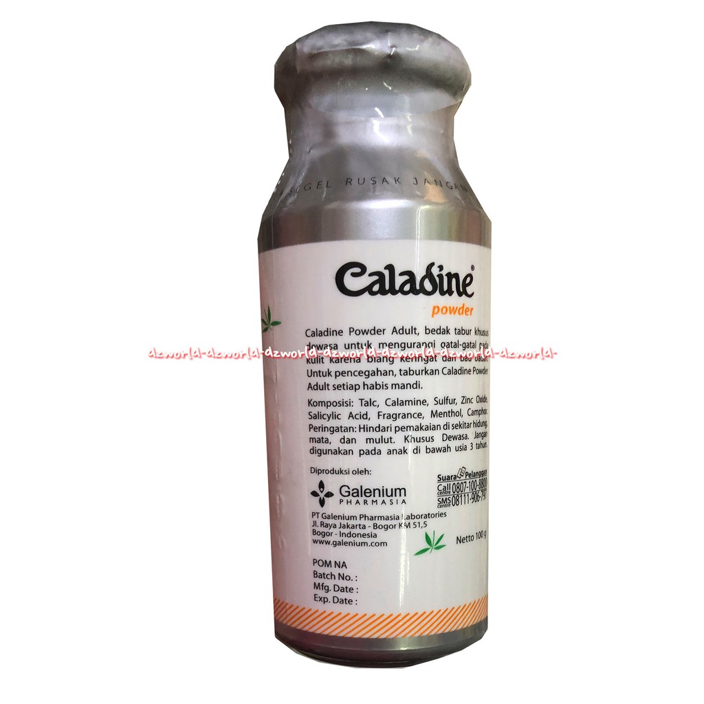 Caladine Powder 100gr Adult Caring Powders Bedak Gatal Dewasa Cegah Bau Badan Untuk Biang Keringat Bedak Bubuk Kaladin Kaldine Caladin Botol 100 gr