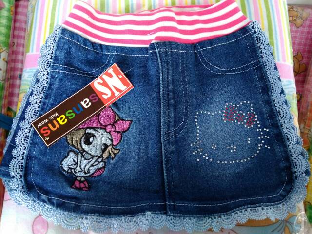 Rok mini jeans anak