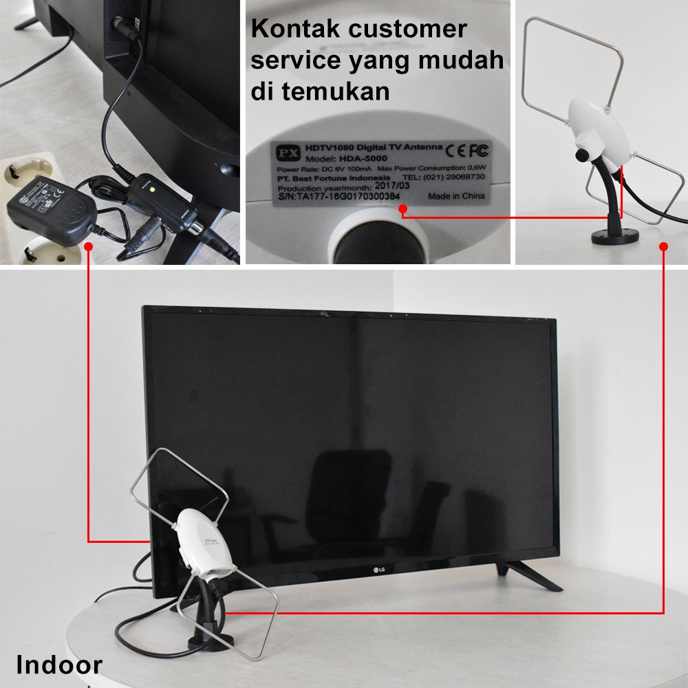 PX HDA-5000 ANTENA TV Digital Indoor Outdoor Antene PX HDA5000 5600