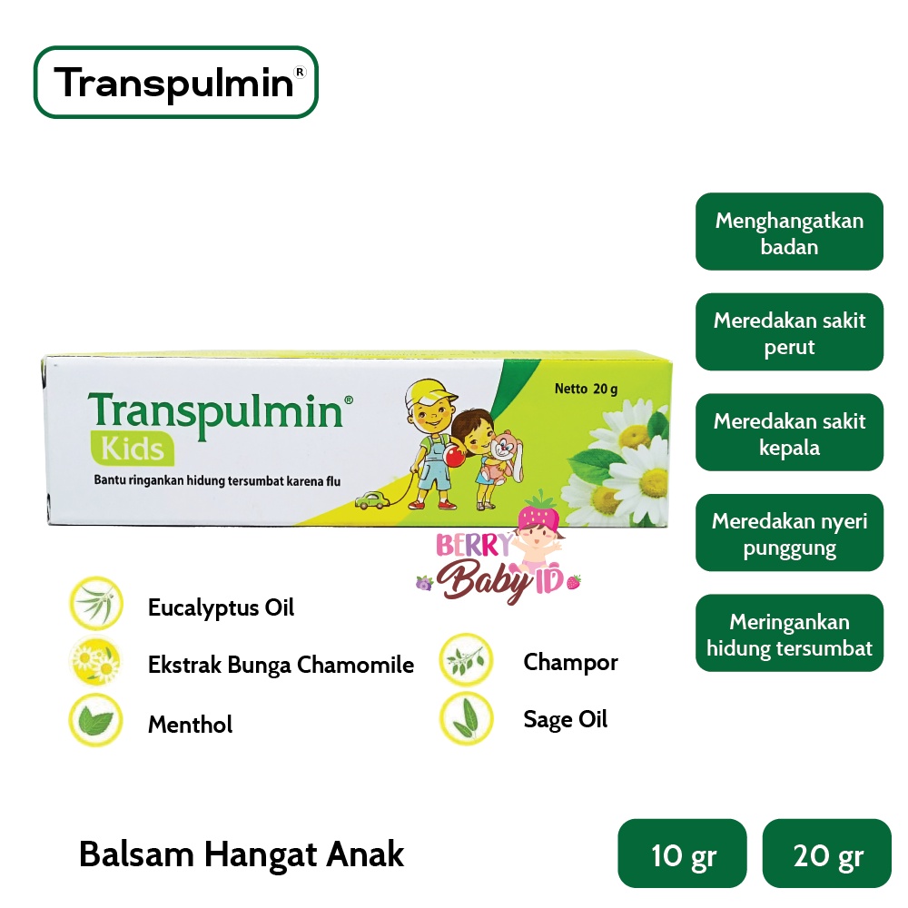 Transpulmin Baby Kids Balsam Balsem Telon Bayi Anak 10gr 20gr Berry Mart
