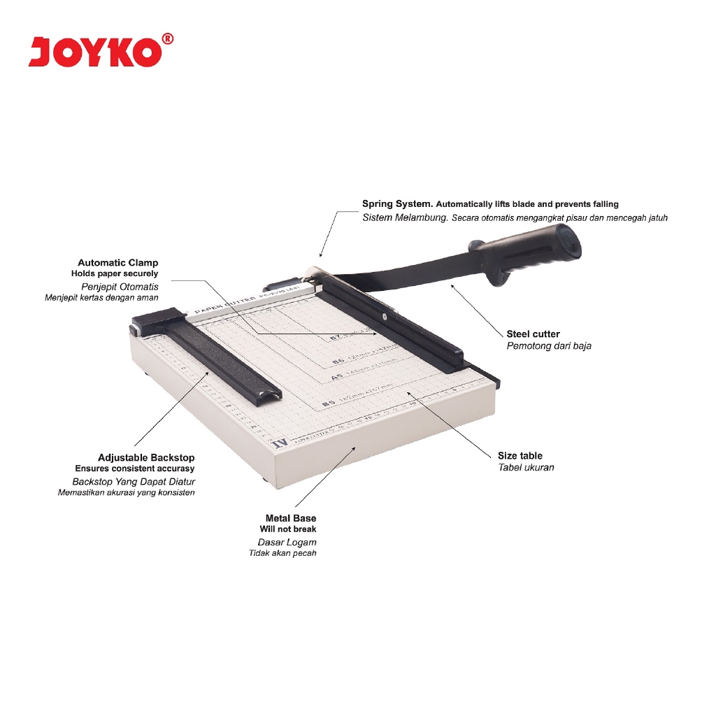 

Joyko Alat Pemotong Kertas / Paper Cutter Joyko PC-2530 / A4