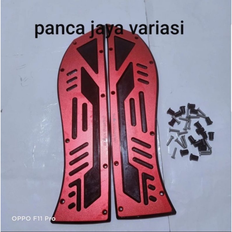 Bordes Karpet Pijakan Aerox 155 Connected 2021 Full Aluminium Black diamond Original