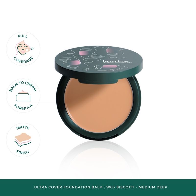 LUXCRIME Ultra Cover Foundation Balm W03 Biscotti