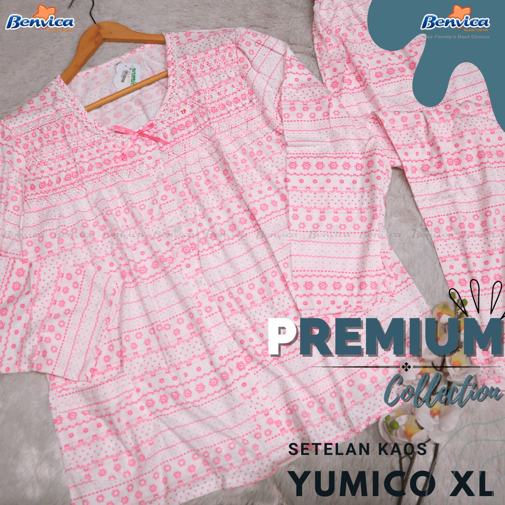 BAJU TIDUR PIYAMA LENGAN PANJANG XL YUMICO  KAOS PREMIUM