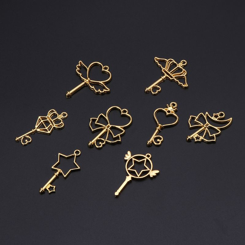 SIY  8Pc Magic Wand Frame Pendant Open Bezel Blank Setting UV Resin Jewelry DIY Charm