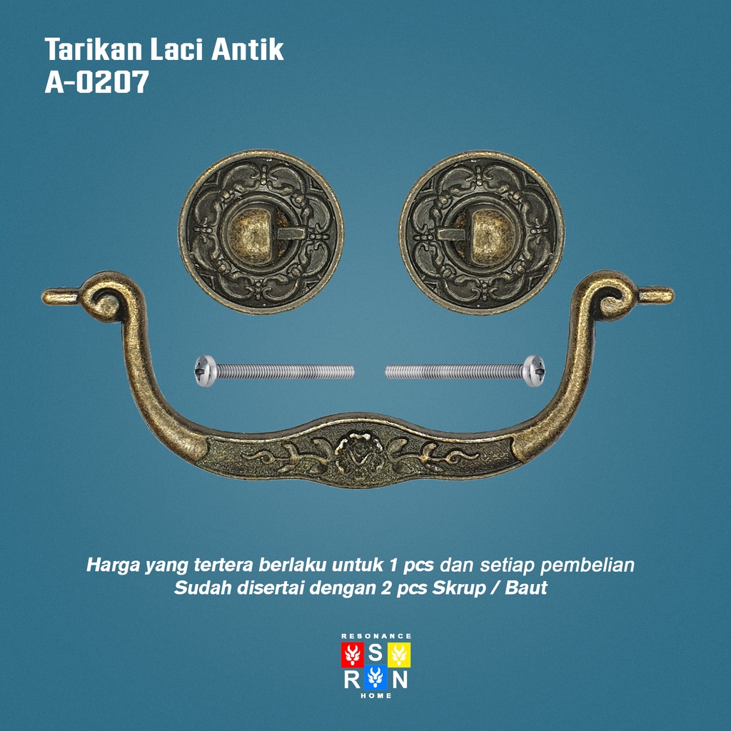 Tarikan Laci Antik Vintage A-0207 / Antique Drawer Handle Resonance Home