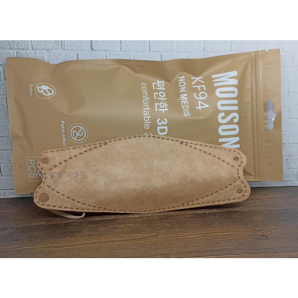 Masker Mouson ori KF94 4 Ply (Warna Coklat Muda)