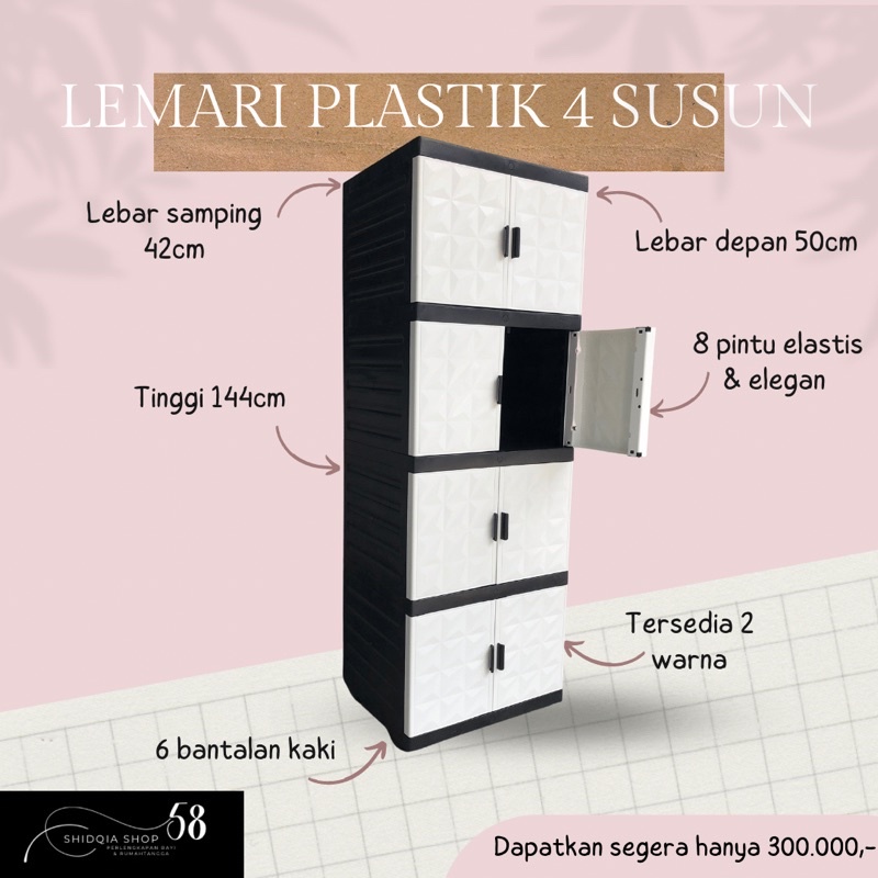 Lemari Plastik 4 susun