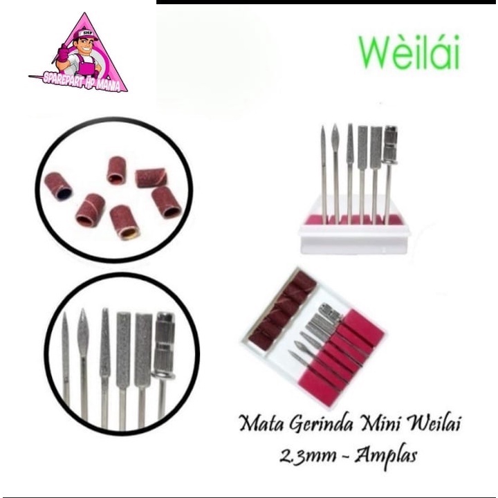 WEILAI MATA BOR ASAH BATU UKIR MINI MESIN GERINDA MINI 1 SET 2.3MM