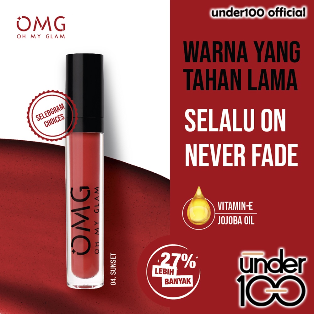 ❤ UNDER100 ❤ OMG Oh My Glam Matte Kiss Lip Cream 3.5g ( lipstick lipstik lipcream ) ✔️BPOM halal