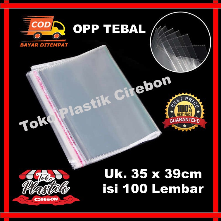 

Plastik OPP TEBAL Uk 35x39cm isi 100 Lembar / Plastik OPP Lem Tebal / Plastik OPP Seal Tebal