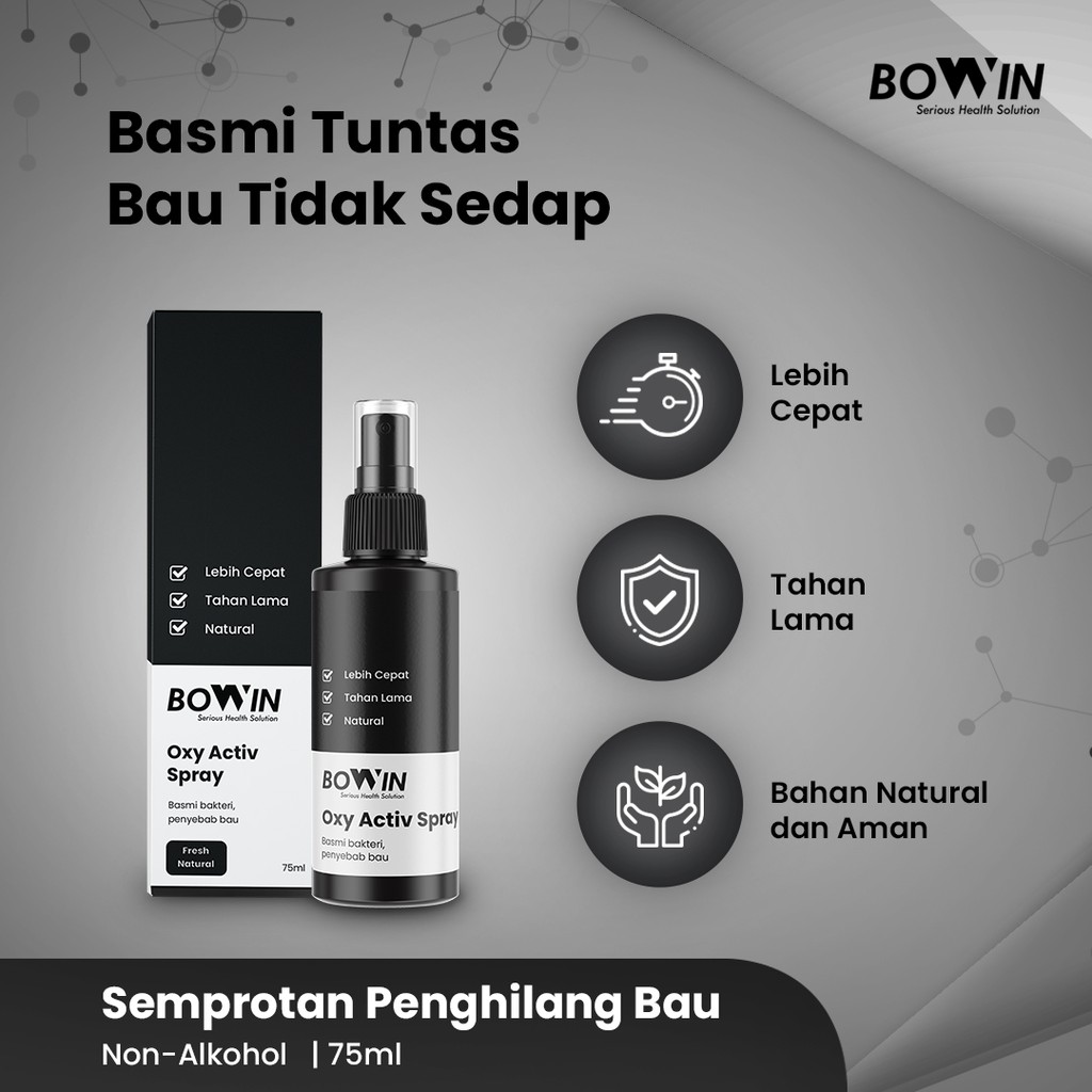 Bowin Activ Spray - Semprotan Penghilang Bau Baju Olahraga & Bau Kaos Kaki-NATURAL FRESH