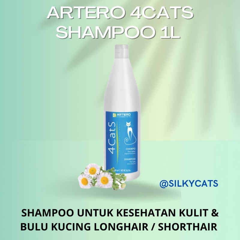 Artero 4cats shampoo 1Ltr. shampoo multivitamin untuk kesehatan bulu &amp; kulit kucing