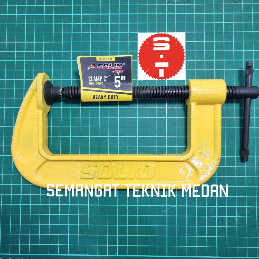 5" KLEM KAYU CATOK JEPIT PENJEPIT C CLAMP BAIS BESI 5 " INCH SOLID