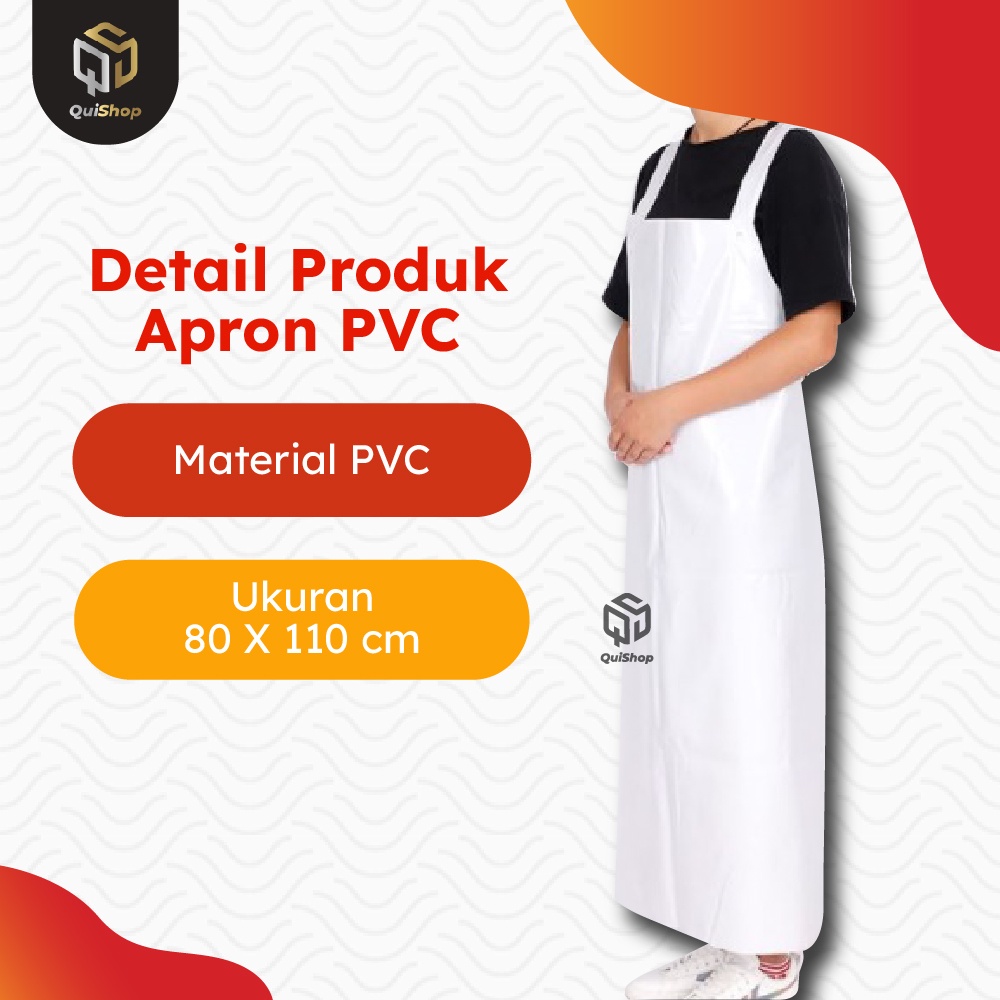 Apron PVC Waterproof Oil Proof Panjang Anti Air Celemek Karet Pelindung Badan Perlengkapan Dapur Termurah