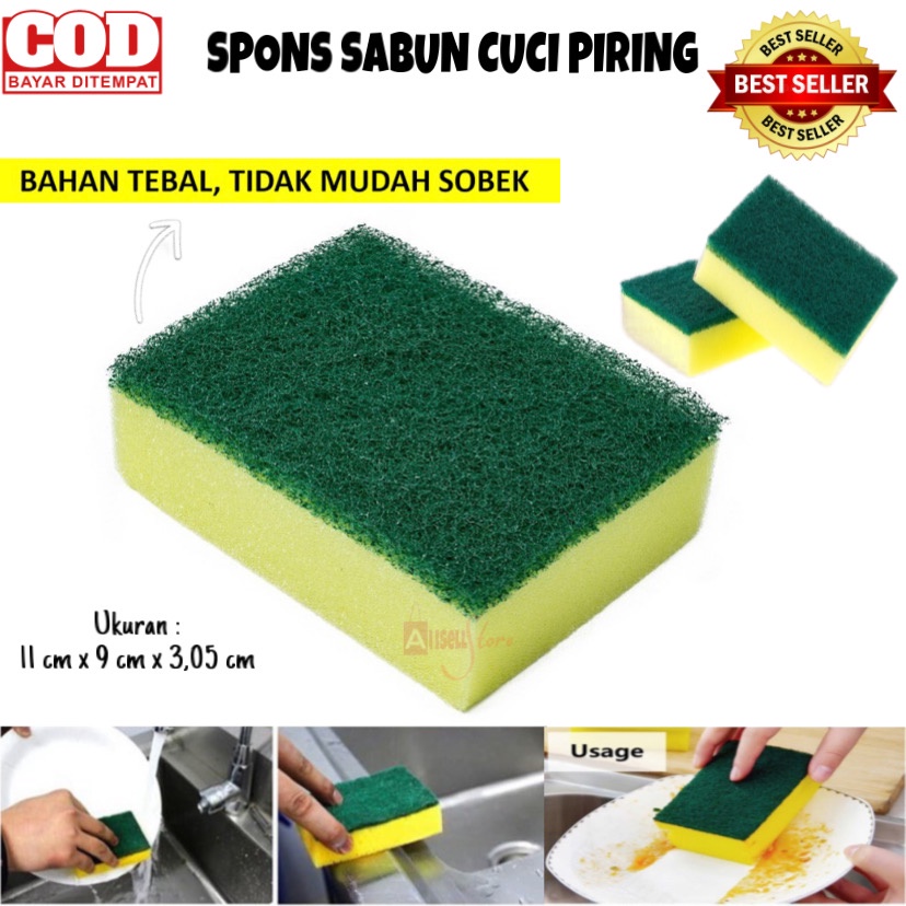 ( BISA COD ) PROMO SPONS BUSA CUCI PIRING PER PCS BAGUS TEBAL TERMURAH / SPONGE CUCI PIRING / SPONS CUCI PIRING