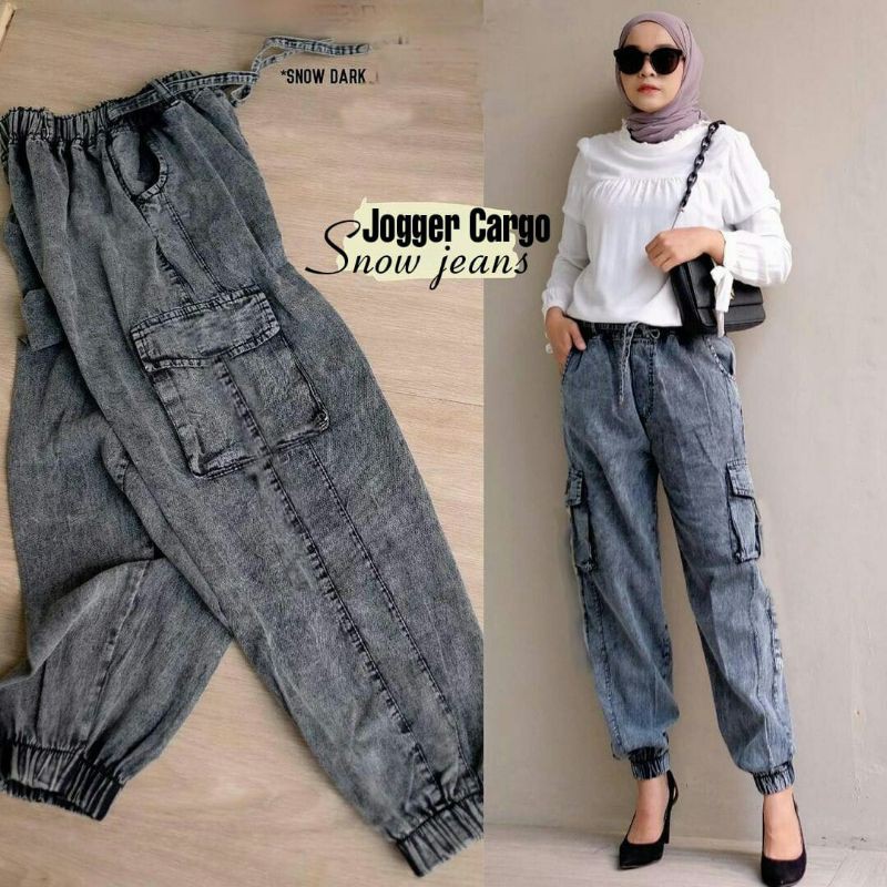 JEANS CARGO JOGGER WANITA