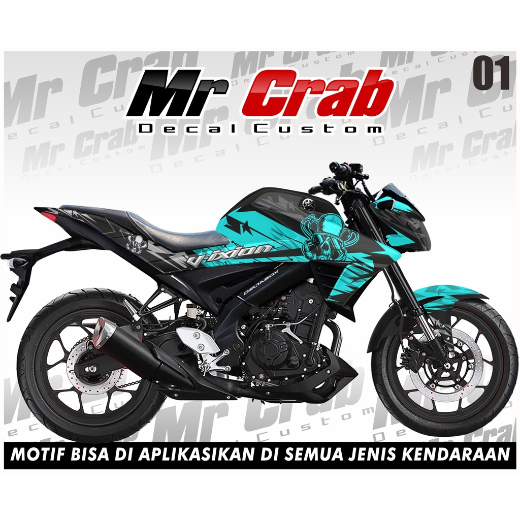 DECAL VIXION R - Sticker Decal Variasi YAMAHA VIXION R  Motif TENGKORAK kode 01