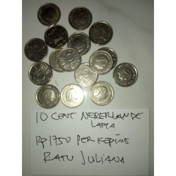 10 cent  Nederland seri JULIANA Rp2250 per keping