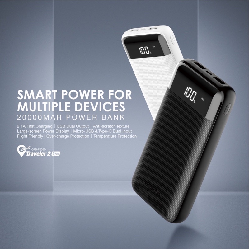 Oraimo OPB-P205D Traveler 2 Powerbank 20000mAh Dual USB Fast Charging Garansi 1 Tahun