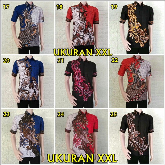 Jual Baju Batik Pria Ukuran XXL JUMBO BIG SIZE Kemeja Batik Pria XXL 5   Kuning  XXL