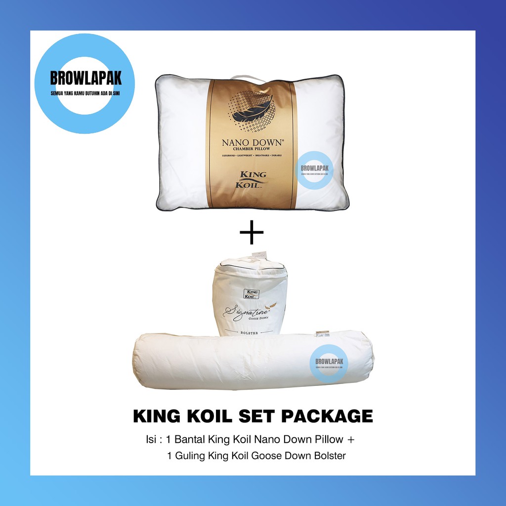 [PAKET] 1 Bantal King Koil Nano Down + 1 Guling King Koil Goose Down