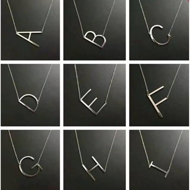 Fourfashion Kalung Rantai inisial huruf / kalung xuping Huruf - SILVER