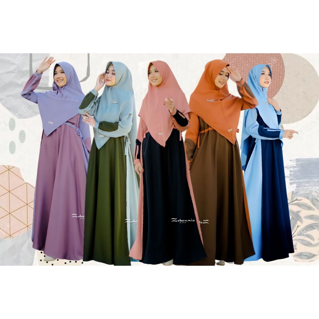 SET GAMIS SERENA BY ZABANNIA FASHION DRESS BAJU BUSANA MUSLIM WANITA BUSUI POLOS BAHAN MORENA WARNA 