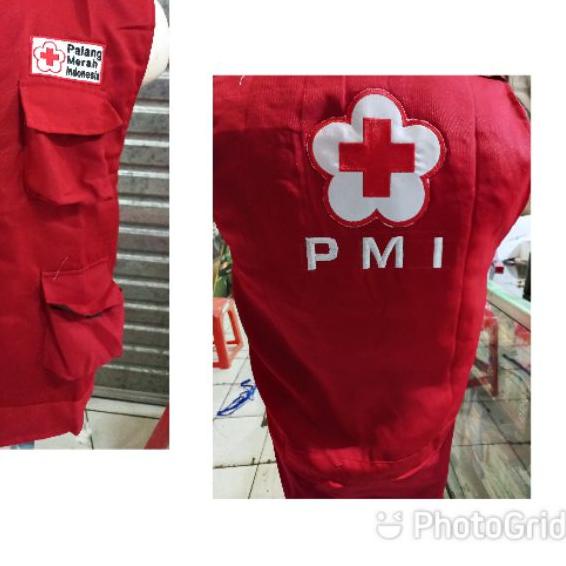 rompi pmi biru merah benhur#rompi pmr#rompi custum#rompi pmi#topi pmi#topi pmr#rompi uks