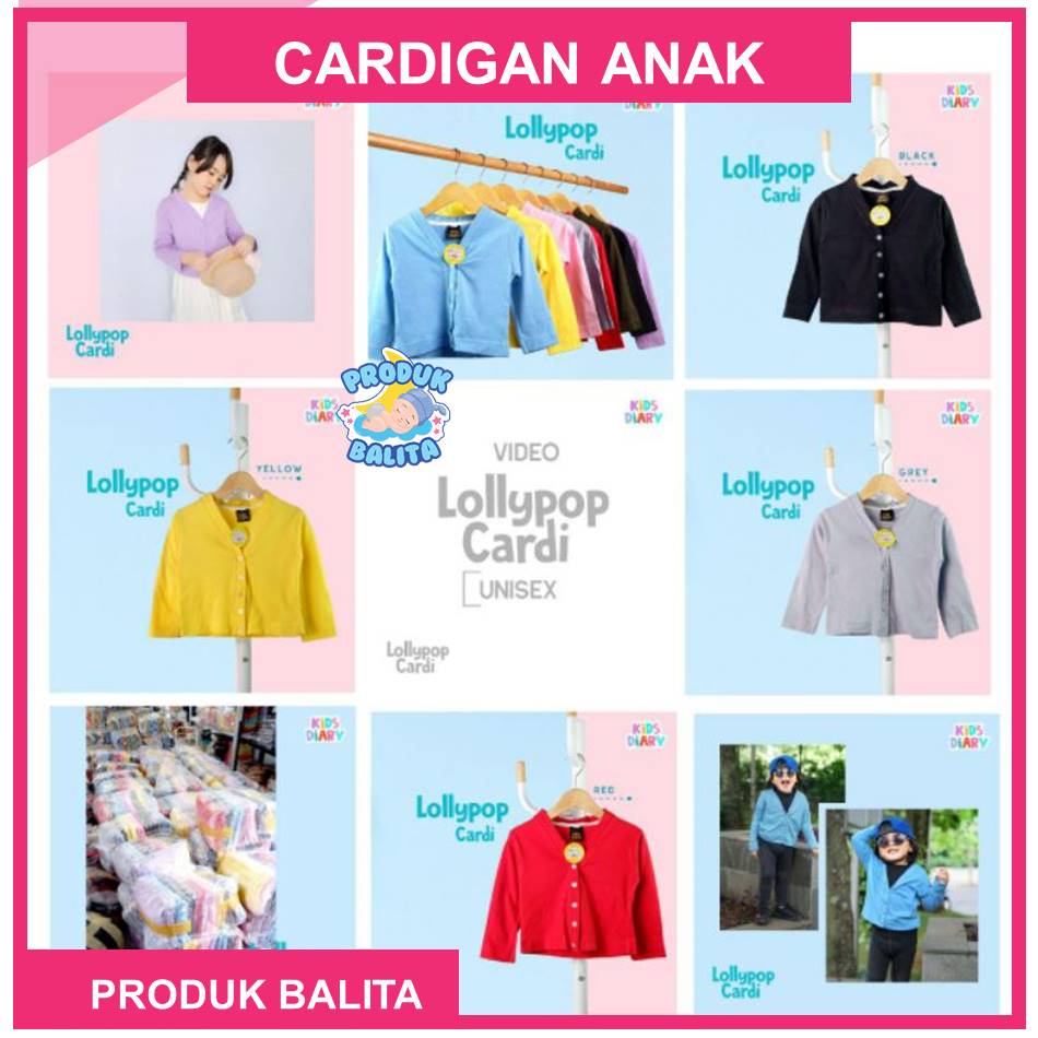 Baju Atasan Anak Anak Perempuan Laki-laki Usia 1-8 Tahun Cardigan Anak Lollipop Cardi By Kakay Kids Murah Terlaris