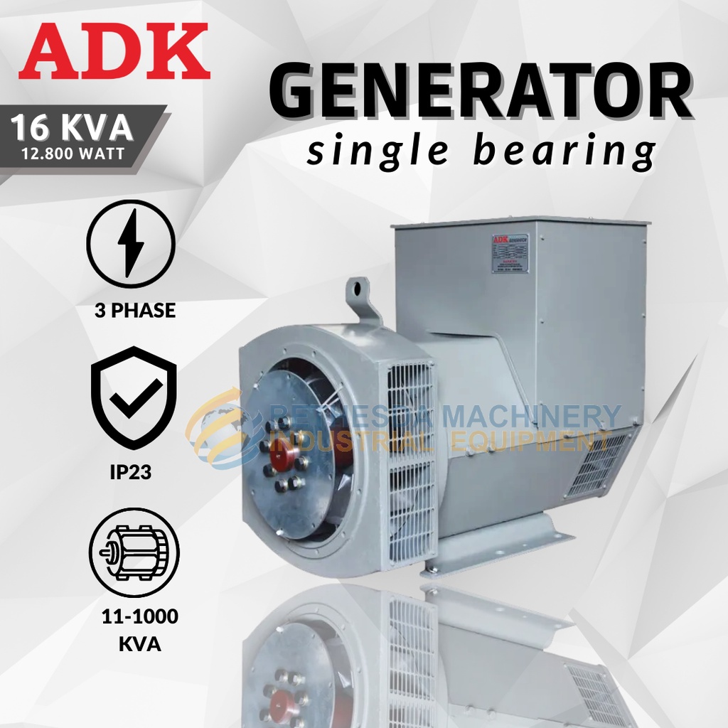 Generator/Alternator 16kVA 3 phase single bearing