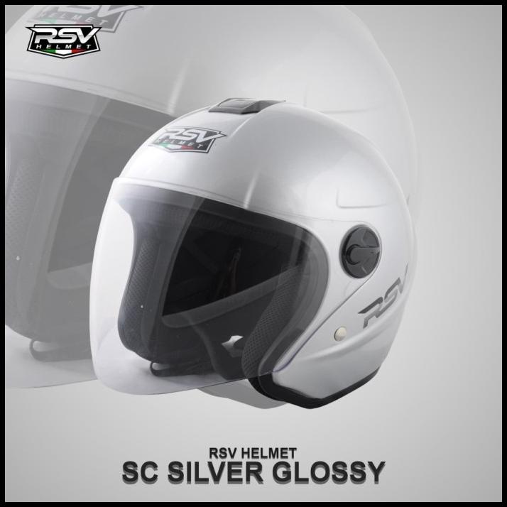 Jual Helm Half Face Rsv Super Color Silver Glossy Shopee Indonesia