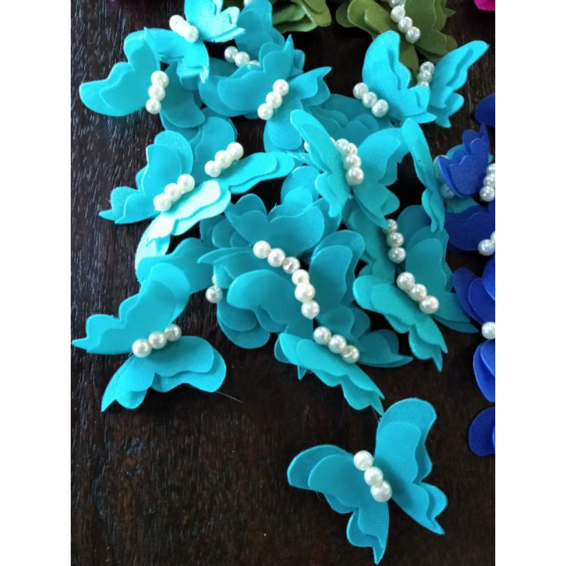 Aplikasi Kupu-kupu Organza Mutiara 02 (Aplikasi solder)